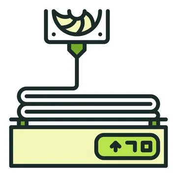 3D Printing Technology vector Printer colored icon or design element Stock Illustration