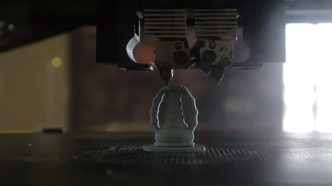 3D printing - Three dimensional printer - 3D plastic printer Stock Footage 75492714