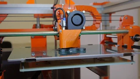 3D printing - Three dimensional printer - 3D plastic printer Stock Footage 75492718