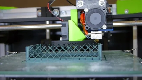 3D printing - Three dimensional printer - 3D plastic printer Stock Footage 75492748