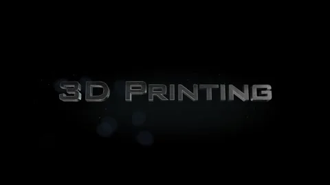 3D Printing title metal text on black alpha channel background Stock Footage 295815586