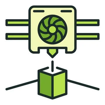 3D Printing vector creative colored icon or design element Stock Illustration