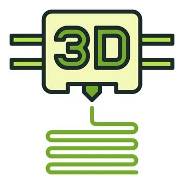 3D Printing vector Printer colored icon or design element Stock Illustration