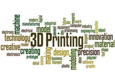 3D Printing, word cloud concept Illustrazione stock