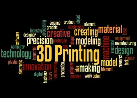3D Printing, word cloud concept Illustrazione stock