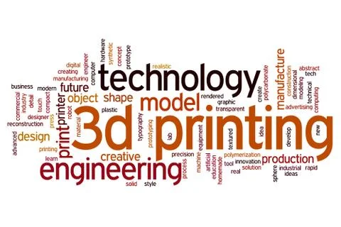 3d printing word cloud 库存插图