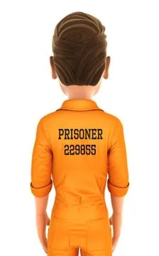 3d prisoner back Illustrazione stock