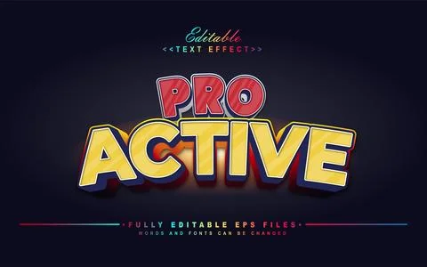 3d pro active text effect Stock Illustration