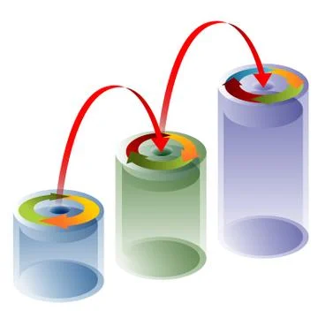 3d process arrow tubes Stock Illustration