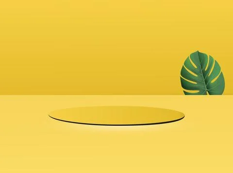 3d product display background platform with yellow light modern. yellow Stock Illustration