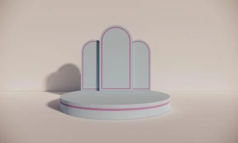 3D Product Display Stage with Arches Mockup Stock Illustration