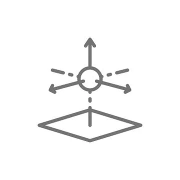 3D product modeling, 3 dimensional model line icon. Stock Illustration