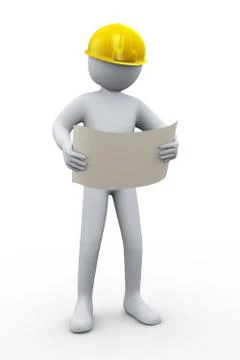 3d professional construction contractor Stock Illustration