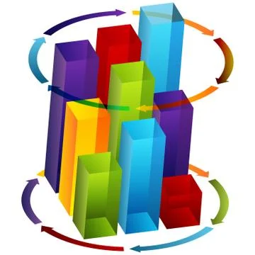 3d profit group bars Stock Illustration