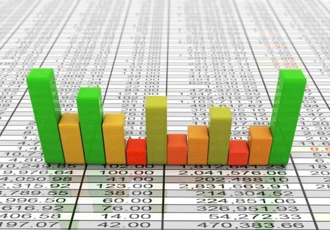3d progress bars on sheet Stock Illustration