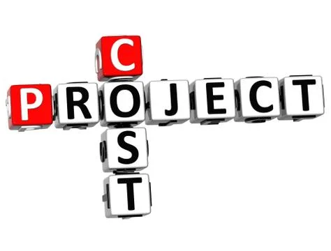 3d project  cost crossword Stock Illustration