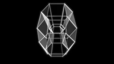 3D Projection of 4D Hyperhexagon Seamless Loop Stock Footage 253304694