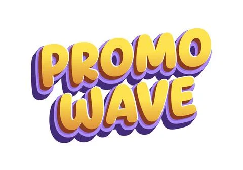 3d promo wave text on white background Stock Illustration