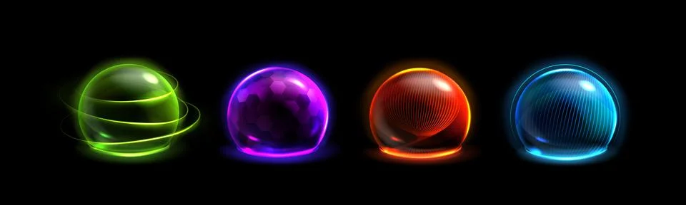 3d protect force bubble and shield sphere effect Stock Illustration