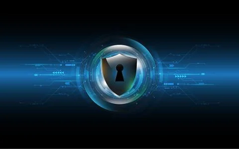 3D Protected guard shield security concept Security cyber digital Abstract te Stock Illustration