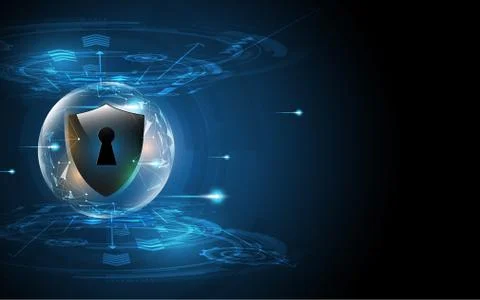 3D Protected guard shield security concept Security cyber digital Abstract te イラスト素材
