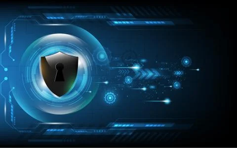3D Protected guard shield security concept Security cyber digital Abstract te Stock Illustration
