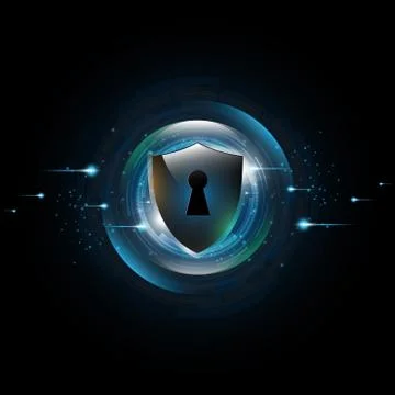 3D Protected guard shield security concept Security cyber digital Abstract te Illustrazione stock