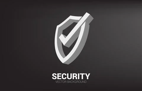 3D Protection shield icon. concept of guard security and safety Stock Illustration