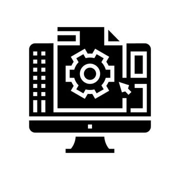 3d prototyping glyph icon vector illustration Stock Illustration