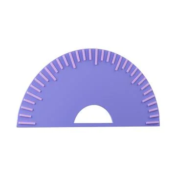 3d protractor. Back to school and education concept. isolated on background Stock Illustration