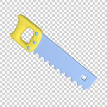 3d pruning saw icon, illustration isolated on white Ilustración de archivo