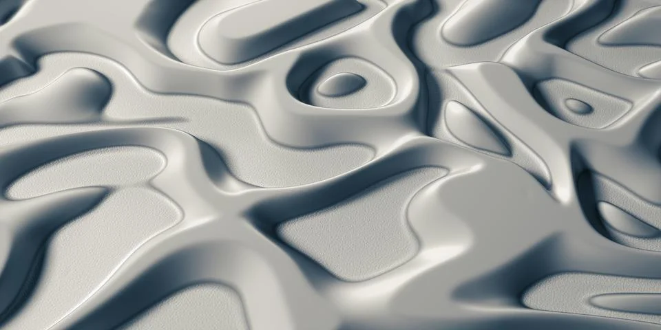 3d Psychedelic Tribal Liquid Surface Cold White Snow Close up Illustrazione stock