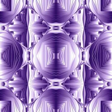 3d psychedelic vector seamless pattern. Geometric patterned ornamental line a Stock Illustration