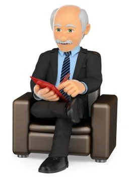 3D Psychologist sitting on a sofa working Stock Illustration