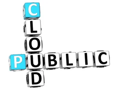 3d public cloud crossword Stock Illustration