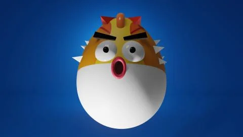 3d pufferfish devil Stock Illustration