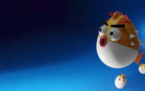 3d pufferfish devil Stock Illustration