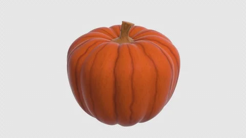 3D Pumpkin Rotating on a Transparent Background. Seamless Loop. Pumpkin 3D. 4K Stock Footage 281086866