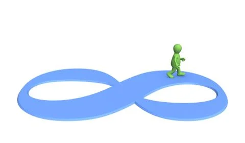 3d puppet, going on a sign infinity イラスト素材