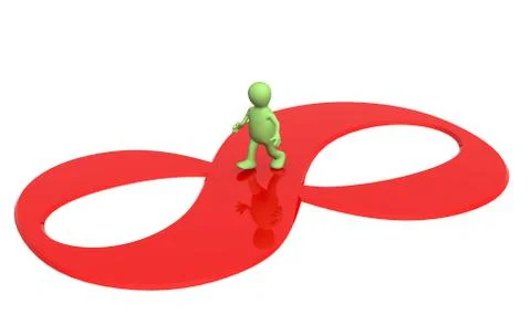 3d puppet, going on a sign infinity イラスト素材