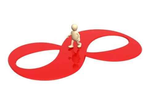 3d puppet, going on a sign infinity イラスト素材