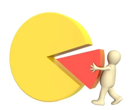 3d puppet, making the round diagram Stock Illustration