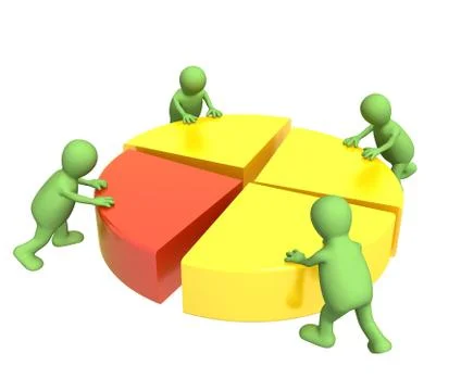 3d puppets, making the round diagram Stock Illustration