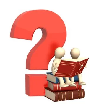 3d puppets, reading the dictionary Stock Illustration