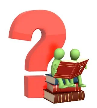 3d puppets, reading the dictionary Stock Illustration