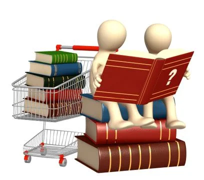 3d puppets, reading the dictionary Stock Illustration