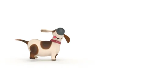 The 3D puppy runs. Stock Footage 33785806