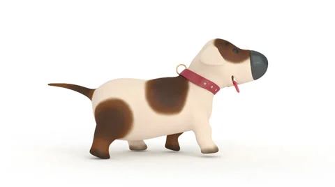 The 3D puppy runs. Stock Footage 33789719