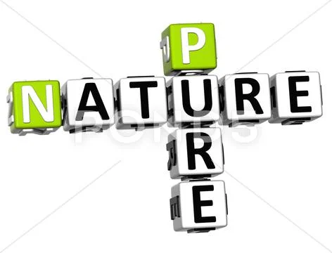 3d pure nature crossword text Stock Illustration