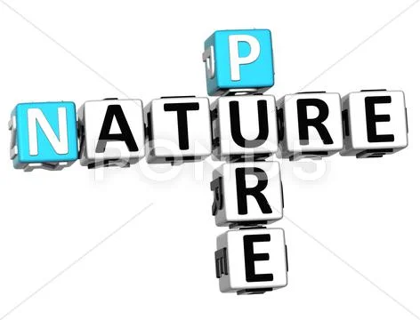 3d pure nature crossword text Stock Illustration